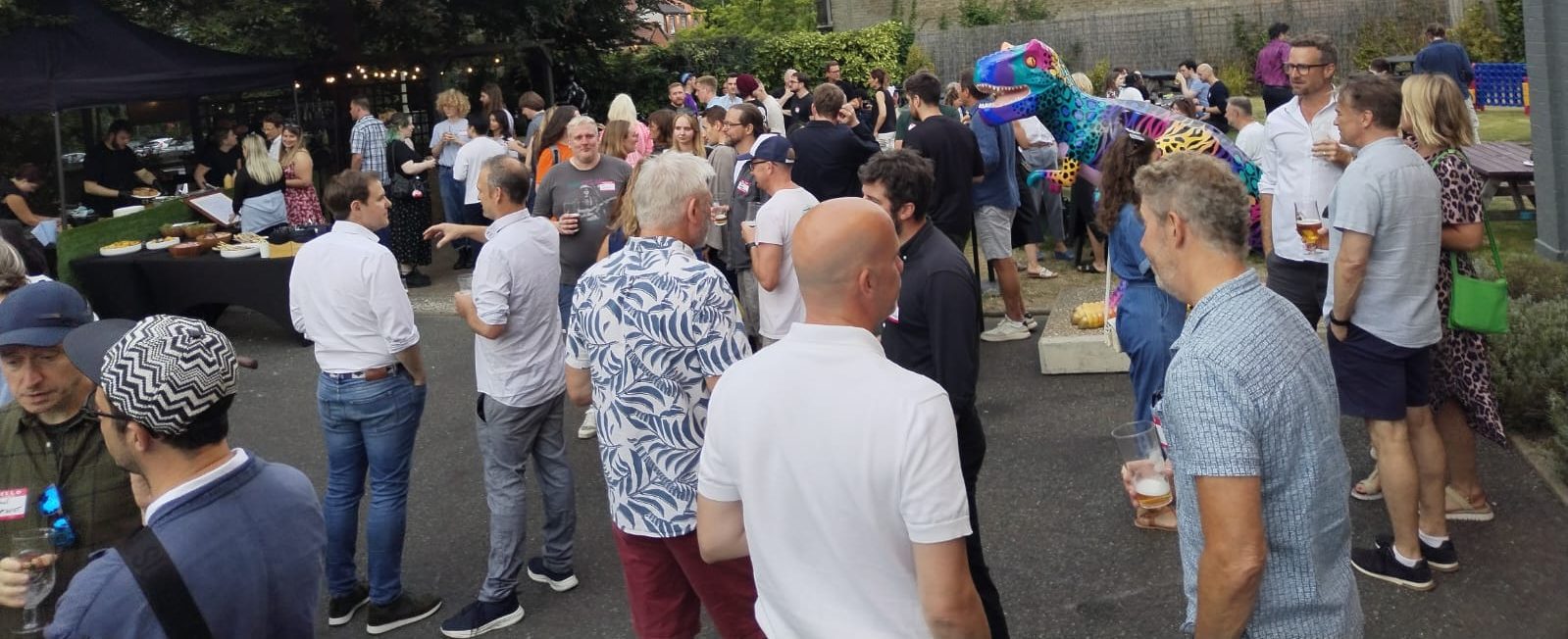 Networking at the Akcela summer party