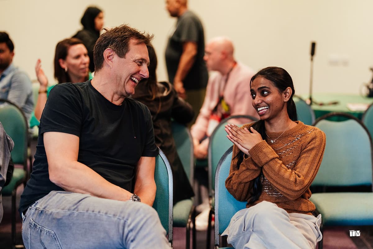 Pete Ballard mentoring founders at an Akcela community event